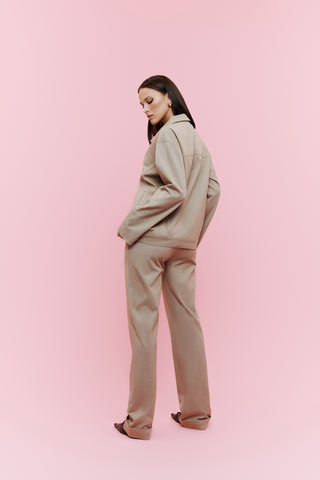 MID RISE RELAXED PANTS CARAMEL
