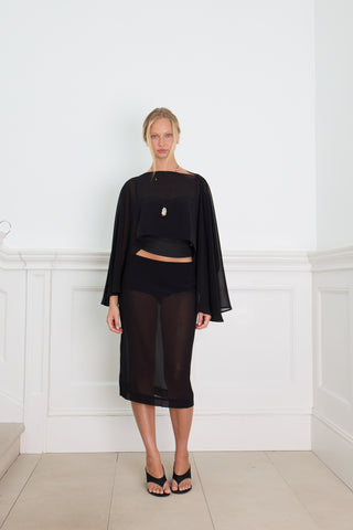 SHEER SHAWL black