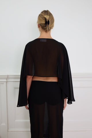 SHEER SHAWL black