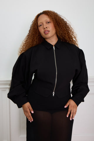 CROPPED BOMBER JACKET black