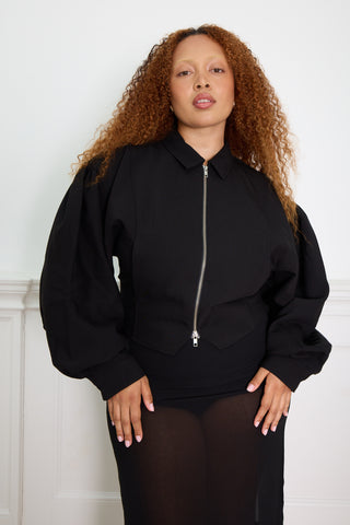 CROPPED BOMBER JACKET black