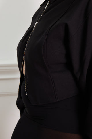 CROPPED BOMBER JACKET black