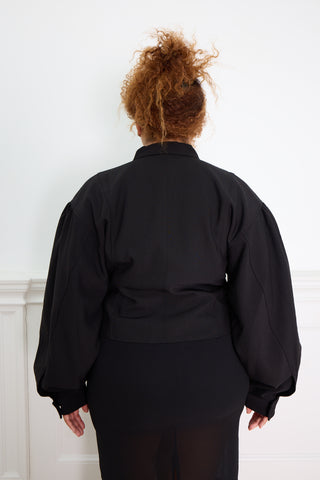 CROPPED BOMBER JACKET black