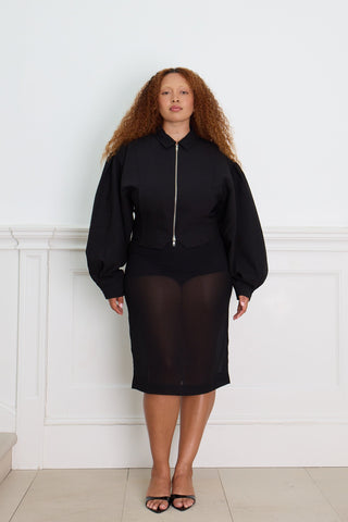 CROPPED BOMBER JACKET black