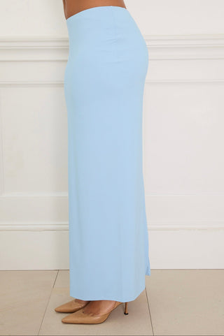 CONTOUR MAXI SKIRT powder blue