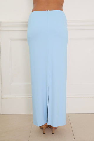 CONTOUR MAXI SKIRT powder blue