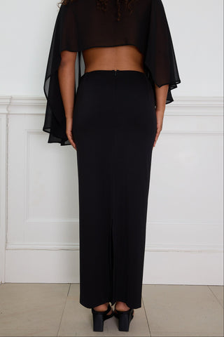 CONTOUR MAXI SKIRT black