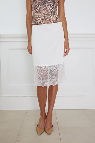 LACE MIDI SKIRT ivory
