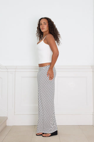 CONTOUR MAXI SKIRT polka dot