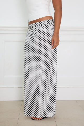 CONTOUR MAXI SKIRT polka dot