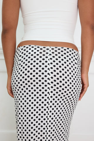 CONTOUR MAXI SKIRT polka dot