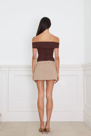 MICRO MINI SKIRT caramel