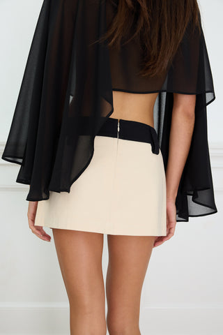 CONTRAST MICRO MINI SKIRT
