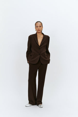 OVERSIZED BLAZER CHOCOLATE