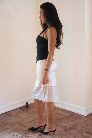 LACE MIDI SKIRT ivory